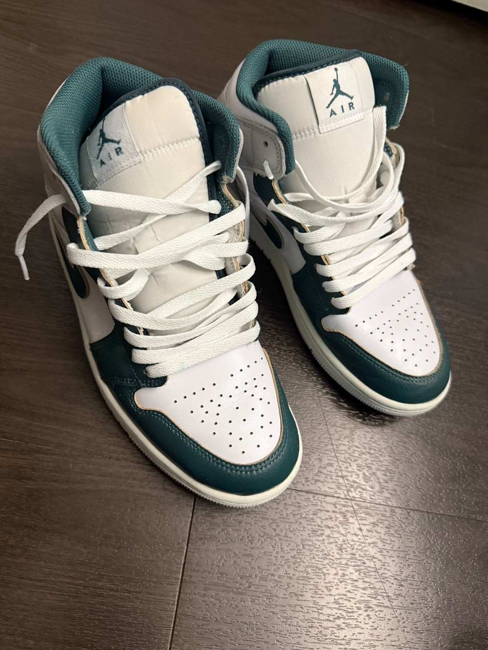 Jordan Kids High-Top Sneakers - White & Teal Green